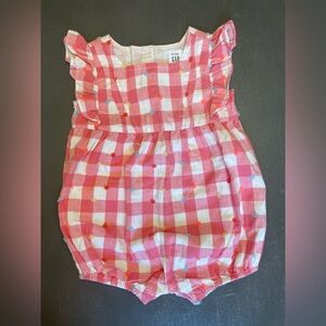 Baby GAP Pink and White Checkered Romper
